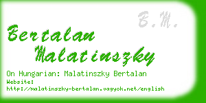 bertalan malatinszky business card
